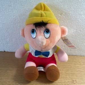 Vintage Disney Pinocchio Plush Stuffed Animal 8” Walt Disney Productions w Tags